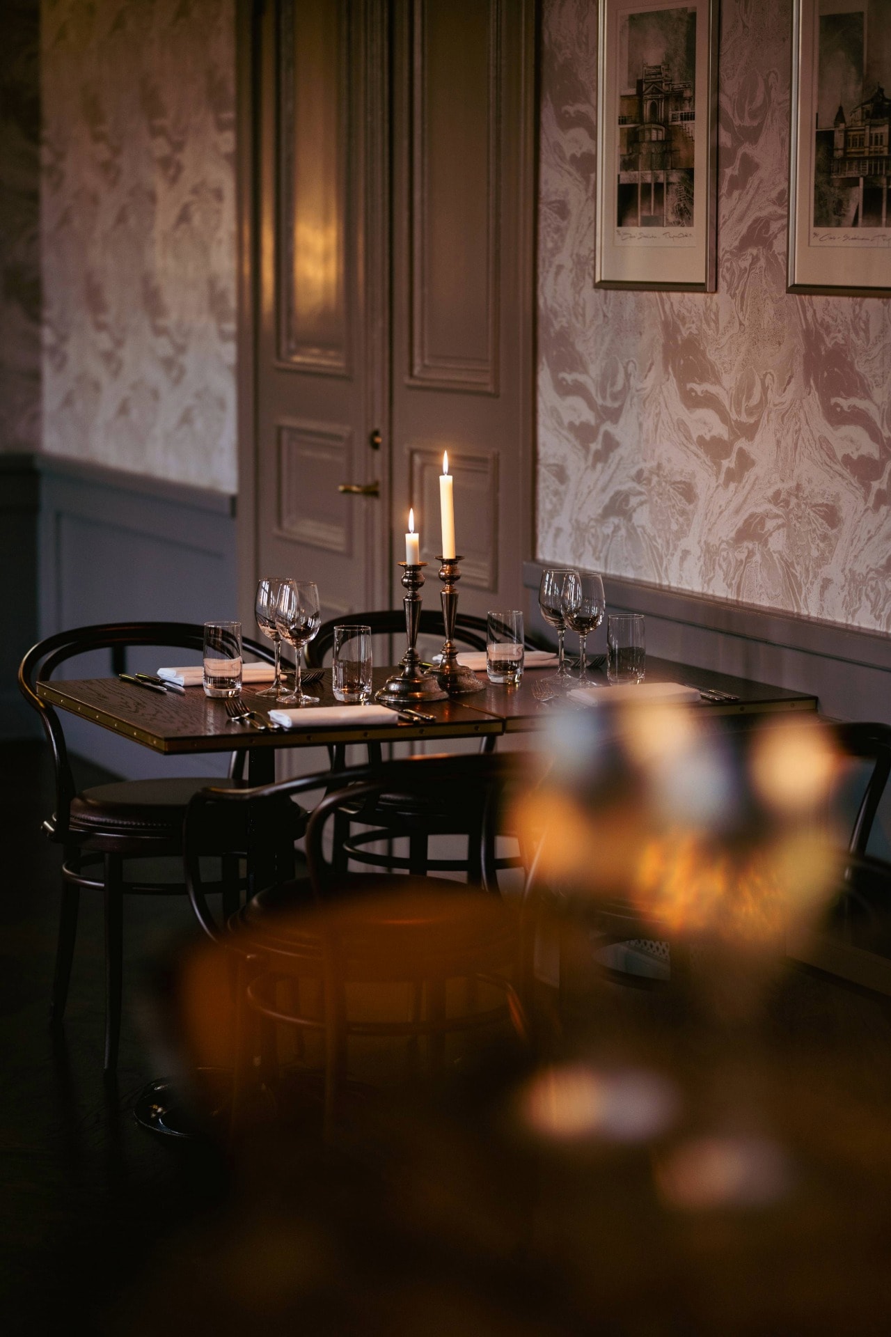 Uppdukat för middag i Cirkus festvåning